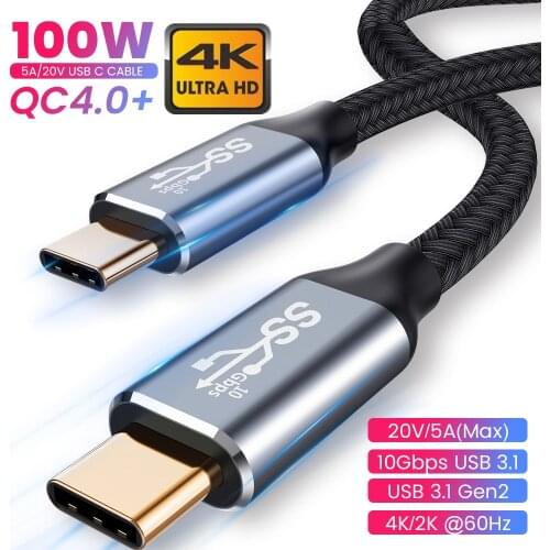 Ranipobo USB C to Type C Cable for Macbook Pro PD100W USB 3.1 Gen 2 Fast USB C Cable for Samsung S9 Note 9 Quick Charge 4.0 Cord