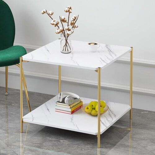 Creative Light luxury tea table simple small family tea table living room double deck coffee table creative sofa bedside table