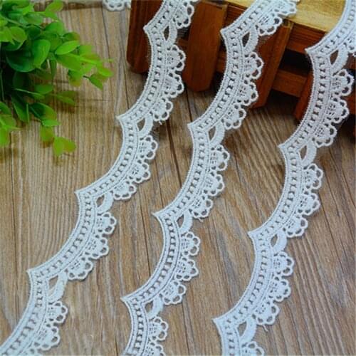 5yrd/lot Width:3cm Lovely Wave embroidered lace trims cotton lace for garment Sewing accessories
