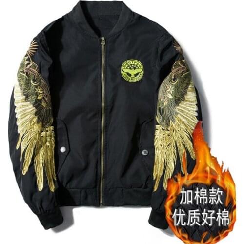 Mens spring Autumn Jacket Embroidery Gold Eagle military Bomber Jacket Fashion Outwear Mens Coat Jacket