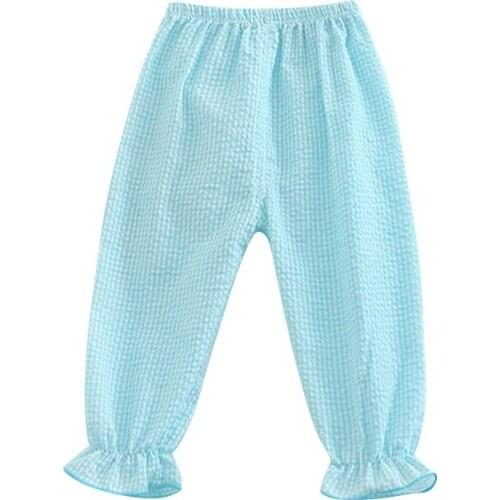 Summer Baby Pants Kids Boys Girls Cotton Plaid Casual Legging Sports Pants Casual Long Pants Newborn Baby Clothing 0-3T