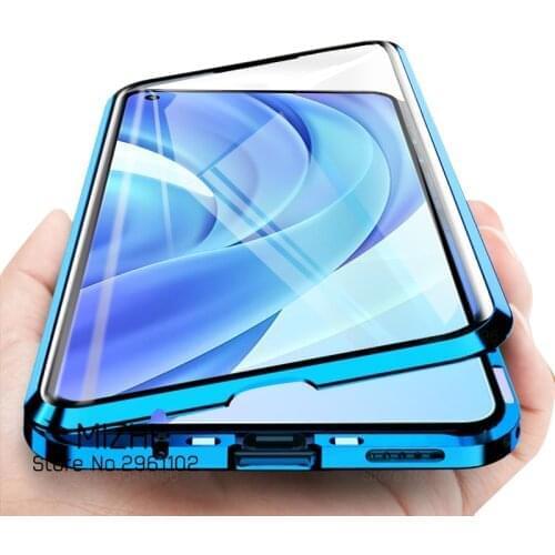 360 Magnetic Flip Case For Xiaomi MI11 Mi 11 Lite Xiomi 11Lite Xiaomi11Lite Double-Sided Tempered Glass Phone Covers Coque