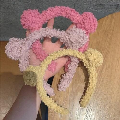 Girls Cute Bear Ears Plush Simple Hairbands Kids Lovely Hair Ornament Headband Hair Hoops Children Fashion Hair Accessories