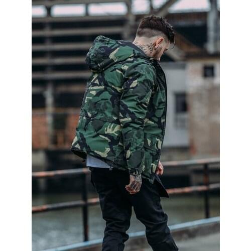 Trendy Brand Winter Hooded Cotton-Padded Clothes Mens Retro Military Fan Colorful Style Coat Jacket Cotton-Padded Clothes
