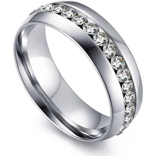 Fashion Jewelry Exquisite Single Row Zircon Ring Engagement Wedding Ring Anniversary Gift