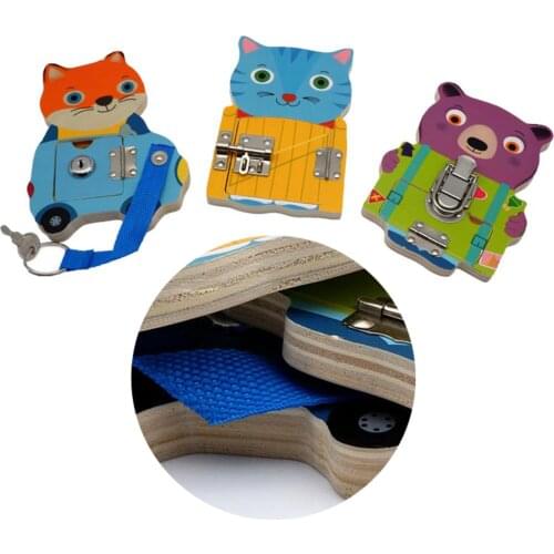 Montessori Busy Board for Toddlers Unlock Toy Fine Basic Skills Age 3