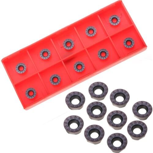 10Pcs RPMT08T2M0E-JS VP15TF RPMT08T2 Carbide Insert Blades Set with Box For CNC Lathe Milling Cutter