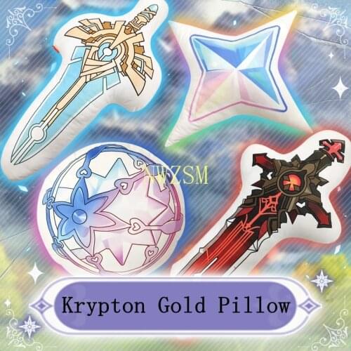 2021 new Genshin Impact two-dimensional animation peripheral plush wolf pillow cushion KLEE KEQING Krypton Gold Pillow