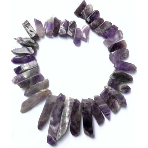 Wholesale 1of 15.5" Full Strand 100% Natural Amethysts Stone Blade Beads Irregular Stone Beads for jewelry diy