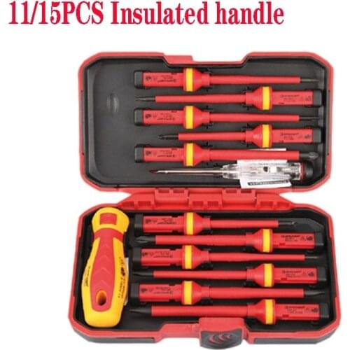 Variable Insulation Screwdriver Set and Magnetic Slotted Pozidriv Torx Bit High Voltage Screwdriver Set Electricians Tool