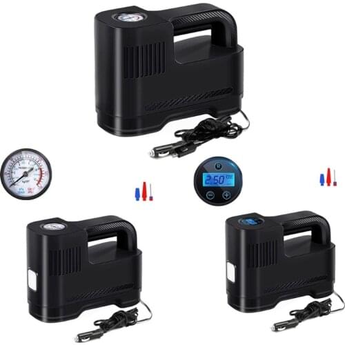 Portable Car Air Compressor DC 12V LED Light Digital Tire Inflator Air Pump for Auto Motorcycle F19A