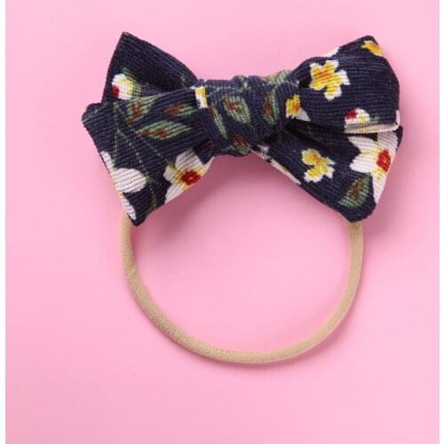 Headwear Baby Headband for Girls Kids Infant Toddler Newborn Flower Printed Bow Knot Hair Band Nylon Headwraps Hair Accessories