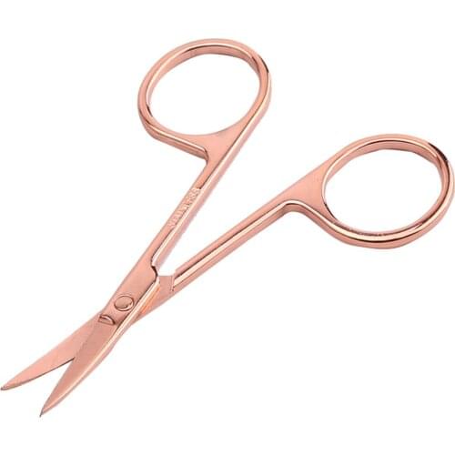 Professional Trimming Eyebrow Eyelash Forehead Hair Beard Small Scissors Portable Stainless Steel Beauty Care Tool