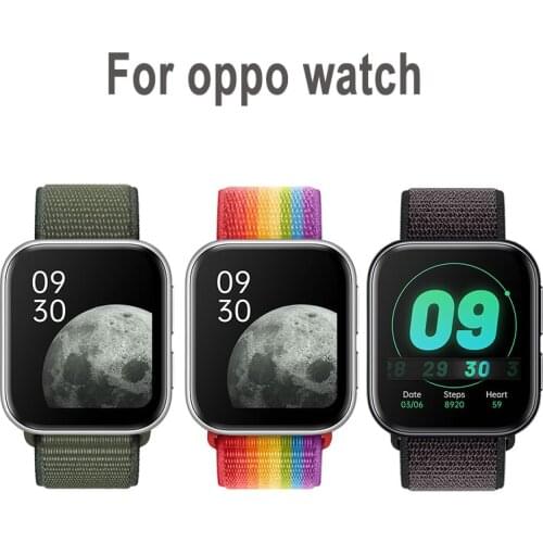 Nylon Wrist Strap For OPPO Watch 41mm 46mm Soft Nylon Bracelet Band Colorful Breathable Stretchable Straps For OPPO Watch