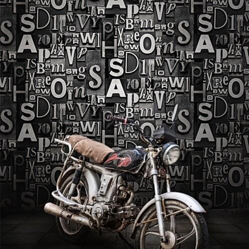 Retro Wallpaper 3D Nostalgic English Alphabet Barber Shop Restaurant Bar Clothing Store KTV Background Wall Wallpaper