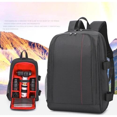 Unisex Travel Camera Backpack Waterproof Digital DSLR Photo Padded Bag Laptop 15.6inch Multi-functional Soft Video Rucksack