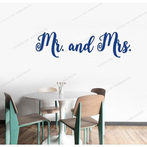 Mr and Mrs Quote Vinyl Removable Wall Stickers Love Wallpaper Home Decor Bedroom Art Decal Bar Decoration Garage Sticker CX1828