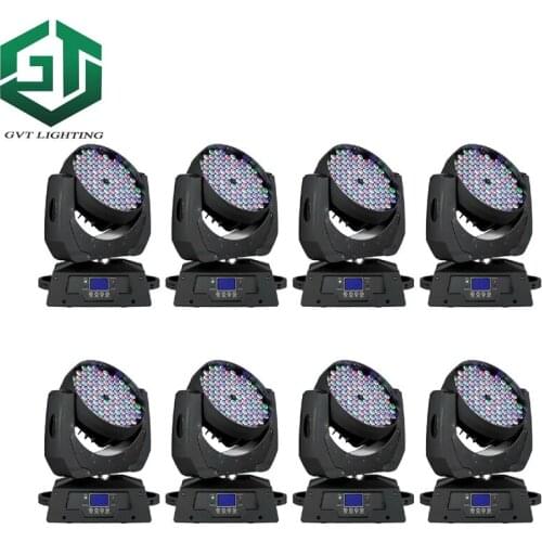 8pcs/lot LED Wash Moving Head Light 108X3W RGBW LED DJ Disco Lighting DMX Sound Professional Stage Light for Event wedding show