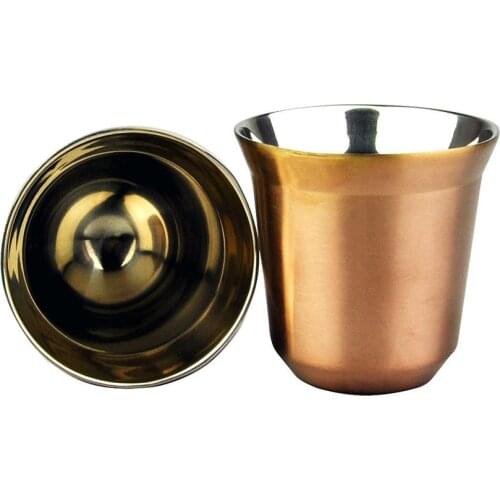 80ml Double Wall Stainless Steel Espresso Cup Insulation Nespresso Pixie Coffee Cup Capsule Shape Cute Thermo Cup Coffee Mugs