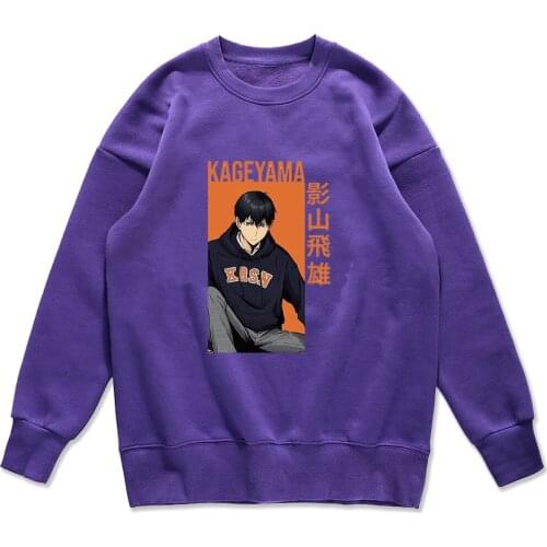 Tobio Kageyama Haikyuu Men Sweatshirts Fashion Streetwear Harajuku Japan Anime Sweatshirt Oversized Round Neck Mens Hoodies