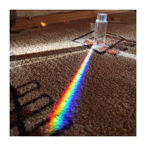 Triangular Prism Optical Glass Triple Physics Refractor Teaching Light Spectrum Educational Teaching 30*30*50MM Children Student