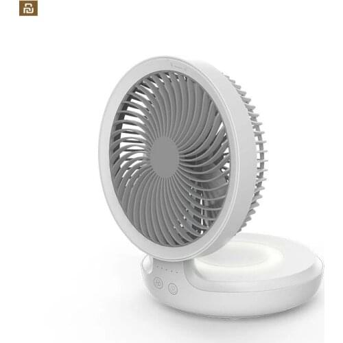 Edon E808 Wireless Suspended Air Circulation Fan USB Rechargeable Folding Electric Fan Night Light Touch Control 4 Wind Speed