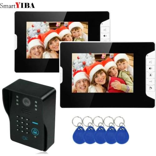SmartYIBA 7 Inch Video Intercom IR Night Vision RFID Access Door Camera LED Monitor Doorbell Intercom Security Door Phone kits