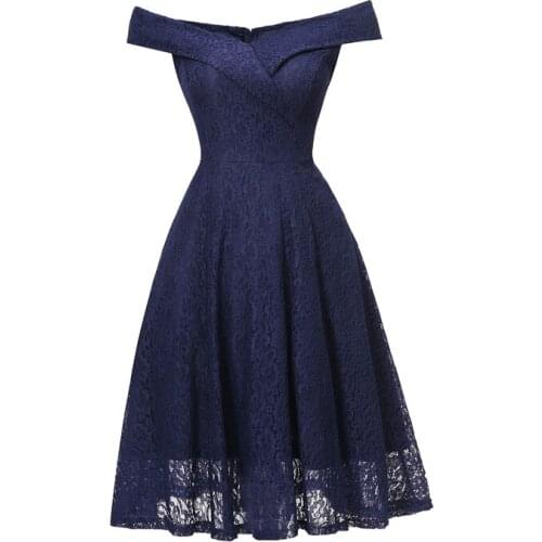 Cocktail Dresses Lace Embroidered Off Shoulder Dresses Sexy Loose Evening Party Dress Wedding Evening Dress Formal Dresses 2021