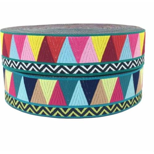 ZERZEEMOOY 1" 25MM 5YARD 2017 NEW Colour Triangle wave Woven Jacquard Ribbon KTZD17032603