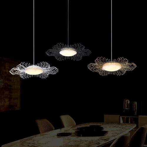 2021 New Iron flower Chandelier For Living Dinning Room Kitchen Minimalist Led Indoor Lighting Fixture House Decoration