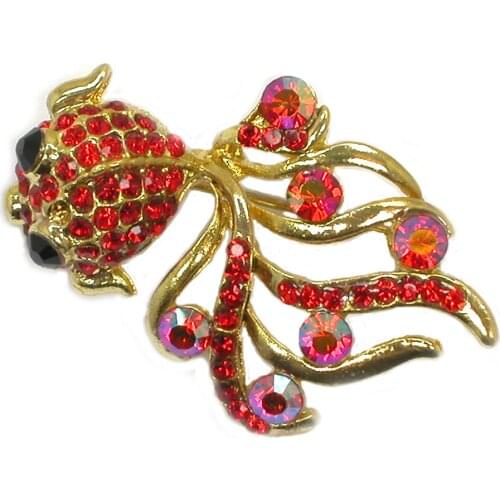12pcs Wholesale Fashion Brooch Rhinestone Fish Pin brooches Jewelry Gift brooches C102226
