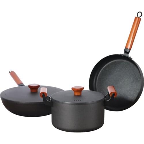 3pcs non stick cooking pots set iron cookware set instant pot accessories hot cook pot hot pot soup cooking pan set
