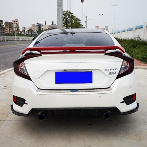 For Car Spoiler Wing Honda Civic 2016 2017 2018 ABS Plastic Unpainted Primer Color Rear Spoiler Two Layers Style Trunk Lip Wing