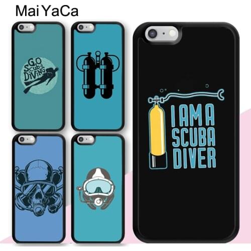 Scuba Diver Mask Diving Twinset Tanks Case For iPhone 12 mini 11 Pro Max X XR XS MAX SE 2020 6S 7 8 Plus 5S Back Cover Fundas