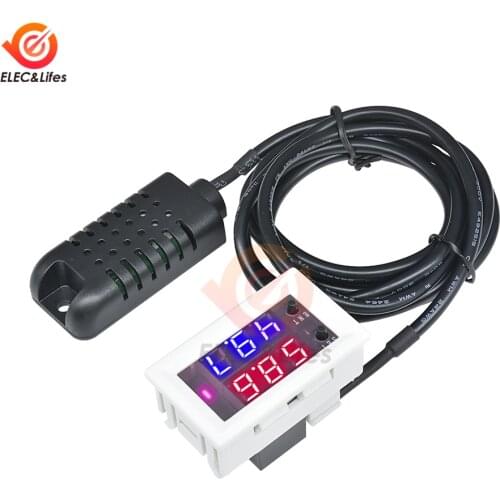 W2026C Digital humidity Moisture meter DC 12V Hygrometer Humidity Controller Detector 0~99%RH Adjustable w/ Humidity sensor