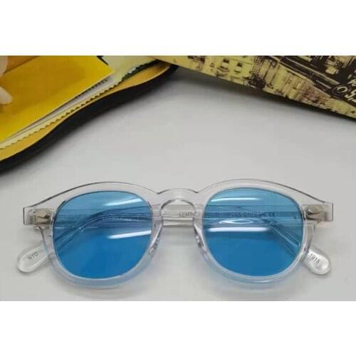 Blue Night-Vision Glasses Johnny Depp Sunglasses Protective Gears Sun Glasses Polarized Lens Anti Glare Drivers Goggles With Box