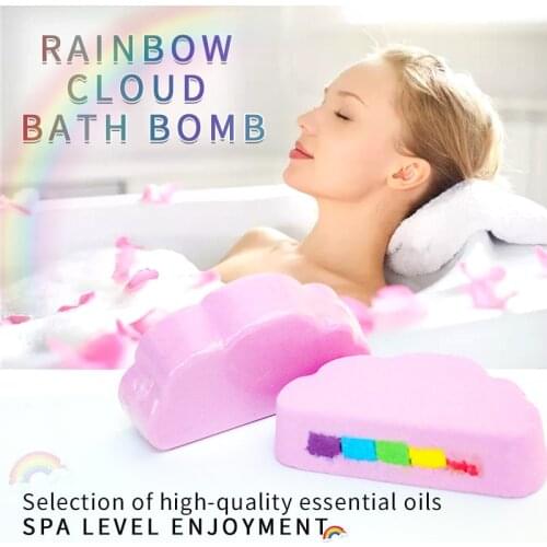 Hot Sale Natural Skin Care Cloud Rainbow Bath Salt Ball Exfoliating Bombs Moisturizing Bubble Bath bath salts body