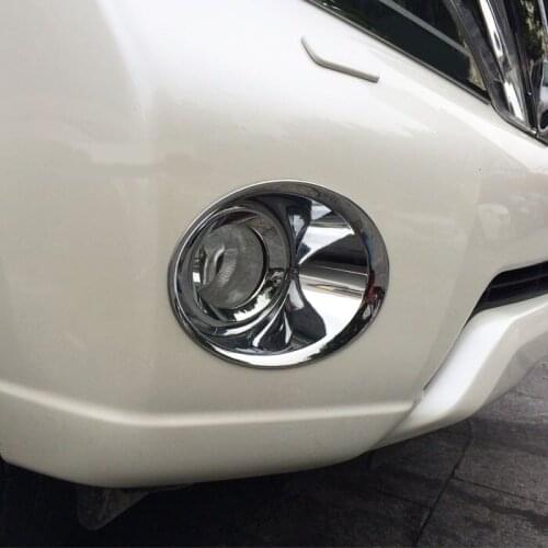 Chrome Front Fog Light Lamp Cover Trim For Toyota Prado J150 2014 2015 2016 2017 Accessories Foglight Decoration Parts ABS