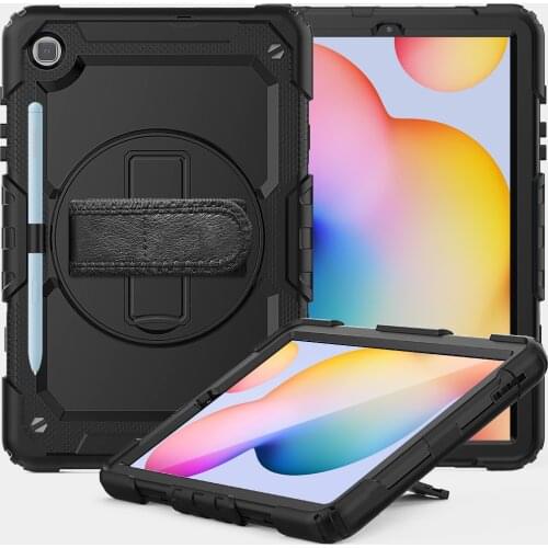 HXCASE 10.4 inch 360 Rotation Hand Strap&Kickstand Silicone Tablet Case for Samsung Galaxy Tab S6 Lite 10.4 2020 P610 P615