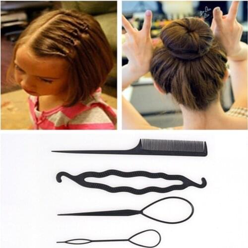 Hair Tool 4pcs Ponytail Creator Plastic Loop Styling Tools Pony Tail Clip Hair Braid Maker Styling Tool Fashion Salon
