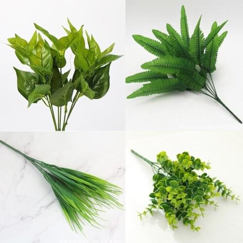 Artificial Plant Flower Leaf Foliage Simulation Plant Leaf Home Office Garden Decor Artificial Green Leave Plant Decoration