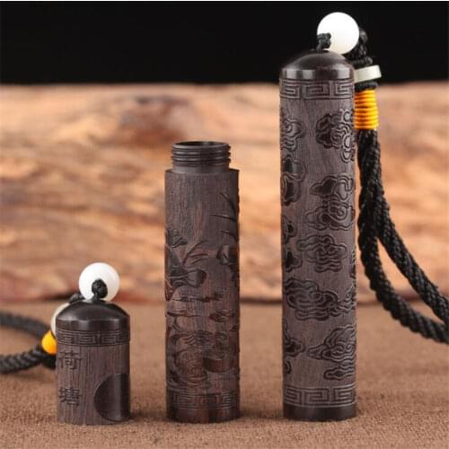 Creative Vintage Traditional Chinese Style Black Sandalwood Handmade Exquisite Carving Toothpick Holder Household Toothpick Box