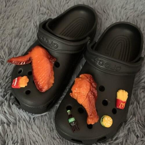 Food Cute Croc Charms Designer Brand Lovely Snack Shoes Accessories for Kids Gift DIY Vintage Clogs Shoes Buckle Decoration