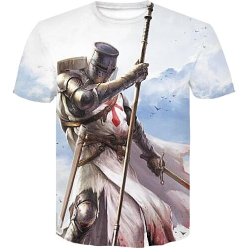 3D Printed Knight Medieval Armor Men t shirt Knights Templar Harajuku Fashion Tees shirt Fashion Casual Unisex clothing t-shirt