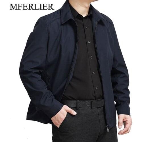 MFERLIER Winter Autumn men Jackets large size 5XL 6XL 7XL long sleeve Plus size men coats 2 colors