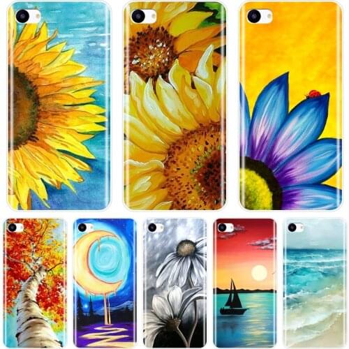 Soft Phone Case For Meizu 15 Lite 16 Plus 16th 16x Silicone Art Sunflower Flower Moon Back Cover For Meizu Pro 6 7 Plus U10 U20