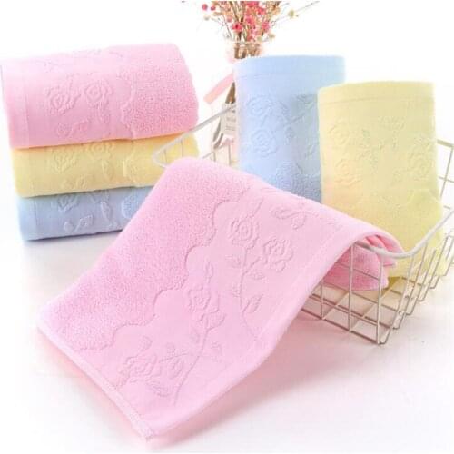 Clean Hearting Pure Cotton Soft Face Towel Hand Towel For Adults High Absorbent Hotel Home Use Flowers Solid 2019 Children Room