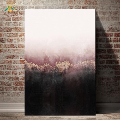 Pink Sky Landscape View Wall Art Canvas Framed Print Painting Vintage Posters and Prints Wall Pictures Modern Home Decoration