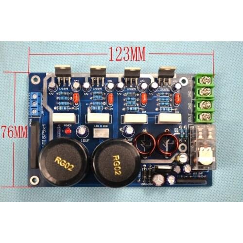 Original LM1875T AC dual 12-18V 25A rectifier HIFI fever amplifier board 123MM * 76MM * 40MM