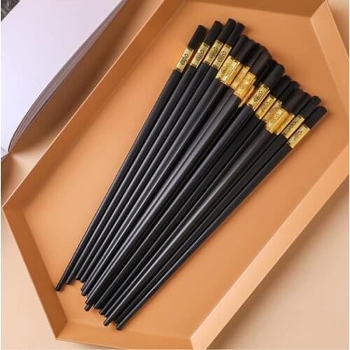 10 Pairs Of Non-slip High Temperature Resistant Chopsticks Chinese Alloy Chopsticks Reuse Eco-friendly Hot Pot Public Tableware